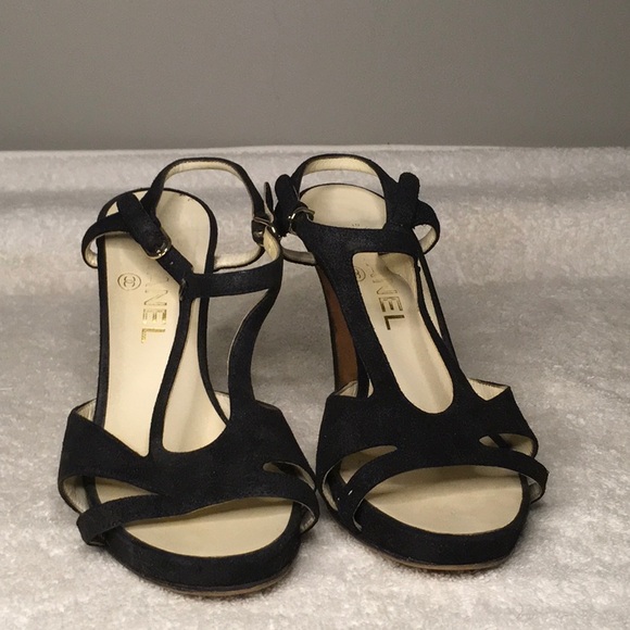 Chanel Interlocking CC Logo Suede Slingback Sandals (IT 36C / US 6C) - Picture 2 of 8